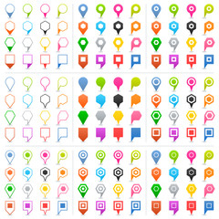 Map pins sign icon in flat style