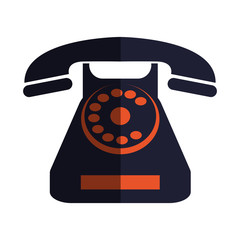 retro telephone icon over white background. colorful design. vector illustration