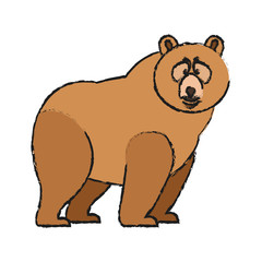 bear cartoon icon over white background. colorful design. vector illustration