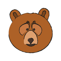 bear cartoon icon over white background. colorful design. vector illustration