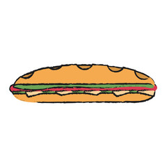 sandwich icon over white background. colorful design. vector illustration
