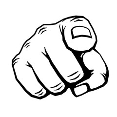 Hand with finger pointing vector illustration