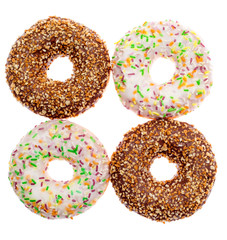 Assorted Donuts on white, various donuts

