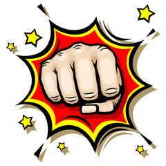 Punching hand with clenched fist vector illustration