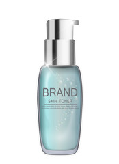 Skin Toner Bottle Tube Template for Ads or Magazine Background. 