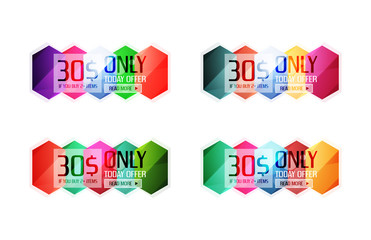 Vector abstract geometric sale labels