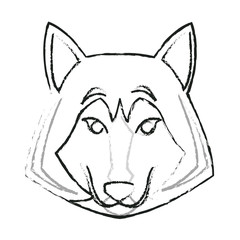 wolf cartoon icon over white background. vector illustration