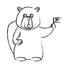 beaver cartoon icon over white background. vector illustration