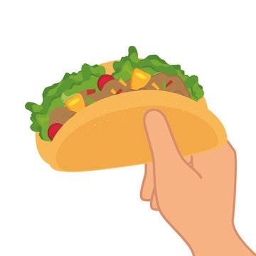 taco mexican food menu icon vector illustration design