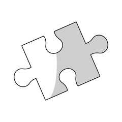 jigsaw puzzle icon over white background. vector illustration