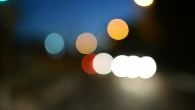 Bokey vehicle lights in traffic