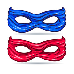 blue and red mask for face character super hero in the style of comics