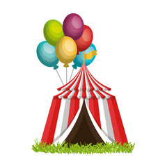 circus tent entertainment icon vector illustration design