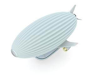 Balloon fly ship isolated on wnite. Future concept model. 3d illustration.