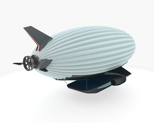 Balloon fly ship isolated on wnite. Future concept model. 3d illustration.