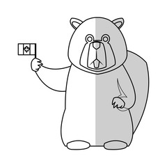 beaver cartoon icon over white background. vector illustration