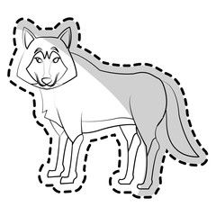 wolf cartoon icon over white background. vector illustration