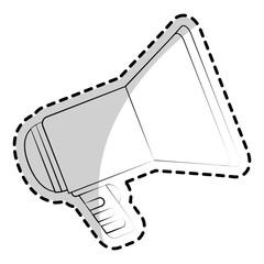 Obraz premium megaphone device icon over white background. vector illustration