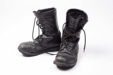 Old leather boots