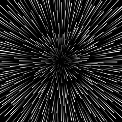 Speed warp vector background. Radiator hyperspace star wars zoom effect - obrazy, fototapety, plakaty