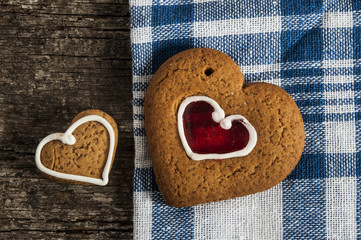 Heart shaped gingerbread cookies