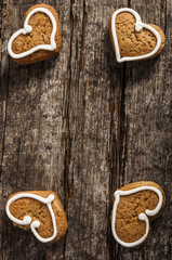 Heart shaped gingerbread cookies