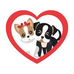 Fototapeta premium cute dogs isolated icon vector illustration design