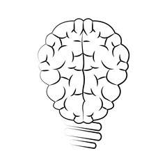 human brain icon over white background. vector illustration