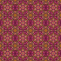 Ornate floral seamless texture, endless pattern with vintage mandala elements.