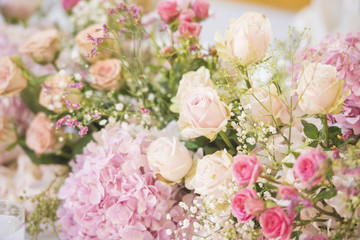 wedding backdrop with flower and wedding decoration