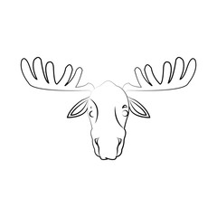 deer cartoon icon over white background. vector illustration