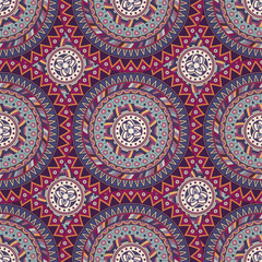 Ornate floral seamless texture, endless pattern with vintage mandala elements.