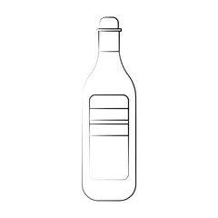 wine bottle icon over white background. vector illustration