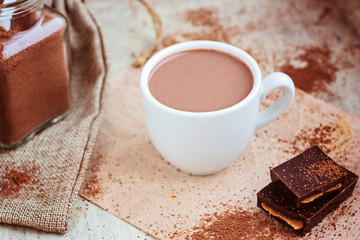 Hot chocolate selective focus