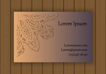 Business or visiting card template with a cut out pattern. May be used for laser cutting from paper, metal, wood.