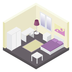Fototapeta premium Vector isometric living room
