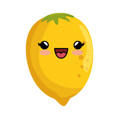 sweet fruit character kawaii style vector illustration design