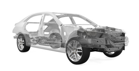 Car Chassis with Engine
