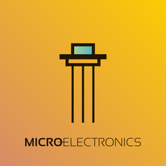 Electronic components. The sign and symbol for creation of logo design as radio market, microchip shop and internet shop.