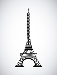 Fototapeta na wymiar eiffel tower icon over white background. travel and tourism design. vector illustration
