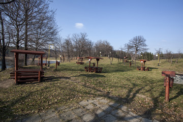 Benches with shelter Bor Lake