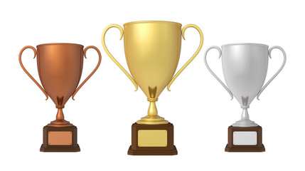 Gold, Silver and Bronze Trophies