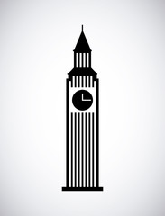 big ben iconic monument of london over white background. vector illustration