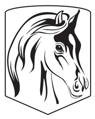 Vector silhouette of a horse's head