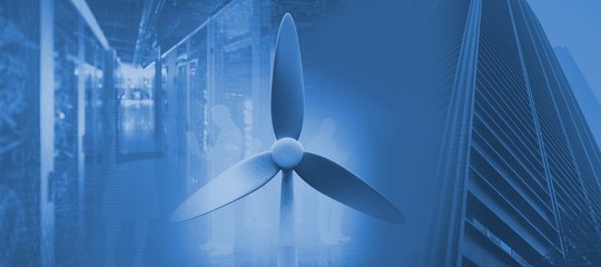Composite image of wind mill 3d