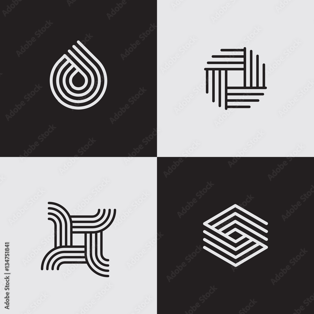 Wall mural Modern line logos. Futuristic geometric shapes. Eps10 vector.