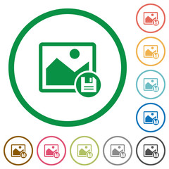 Save image changes flat icons with outlines