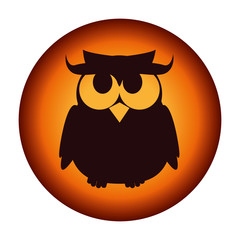owl halloween card icon vector illustration design