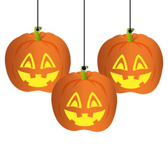 pumpkin halloween card icon vector illustration design