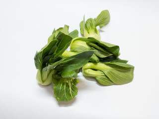 Green Mini Chinese Cabbage on white background